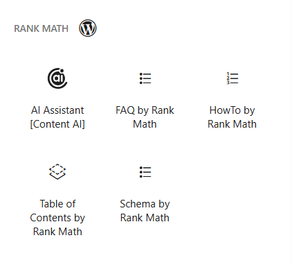 Rank Math SEO Schema Settings in Post Editor